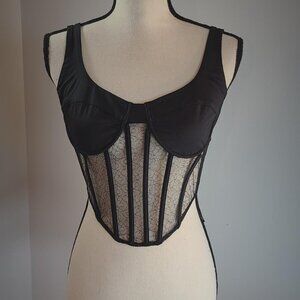 Fashion Nova Like What You See Corset Top – Black Medium
